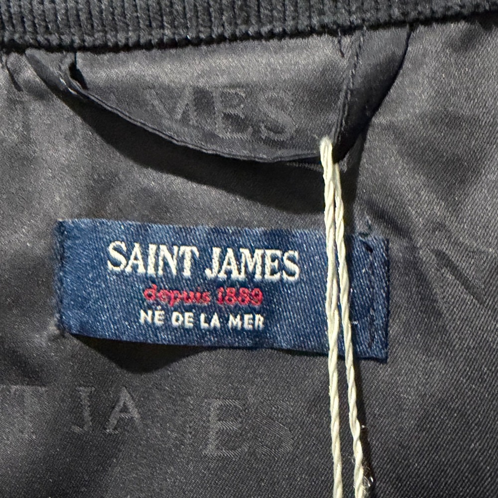 Saint James Juliana Jacket Womens 16 Navy Blue Quilted Down Corduroy Collar - Picture 4 of 10